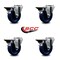 Service Caster 4'' Solid Poly Wheel Swivel Bolt Hole Caster Set with Posi Lock Brakes, 4PK SCC-BH20S414-SPUS-PLB-4 - alternate 2